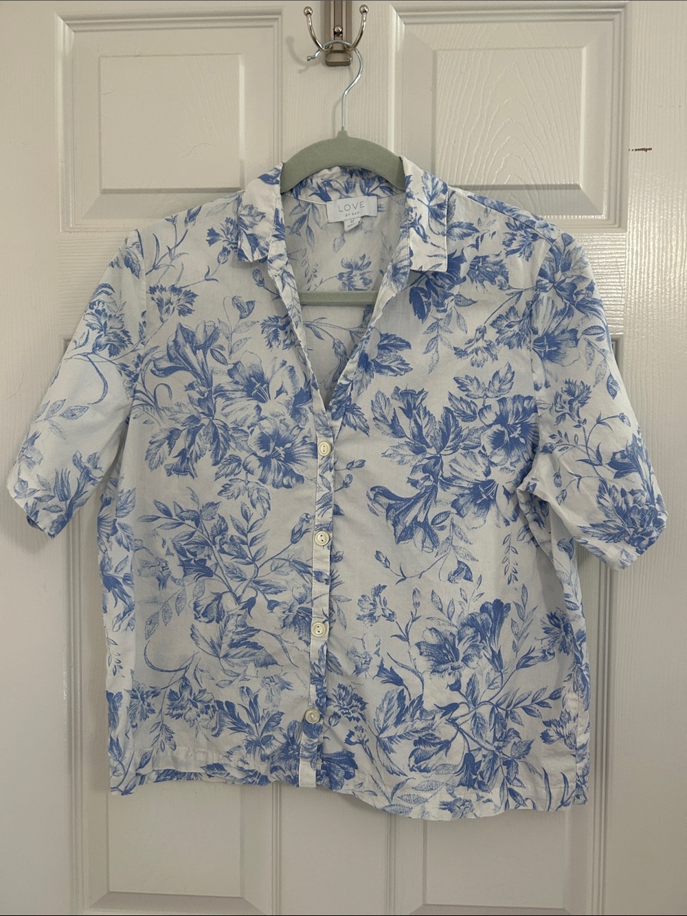 Love by Gap Short-Sleeve Blue Floral Pajama Top